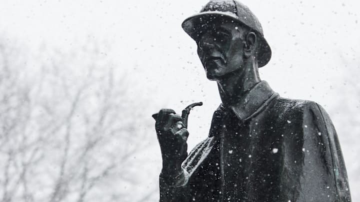 The statue of Sherlock Holmes in front of Baker Street...