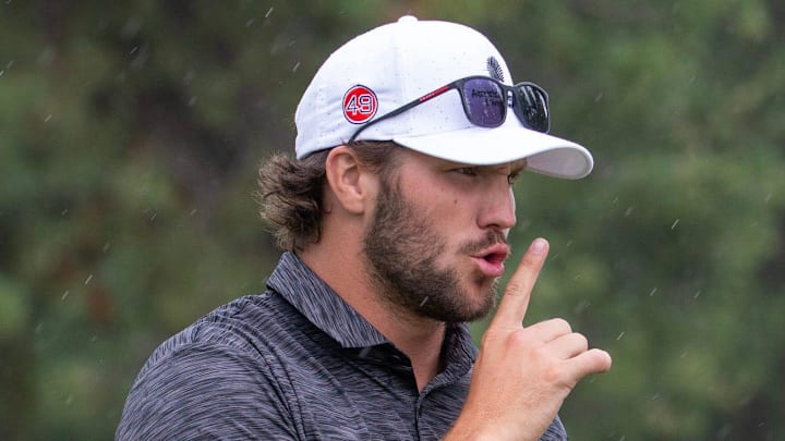 Josh Allen during the final round of the American Century Celebrity Championship golf tournament.
