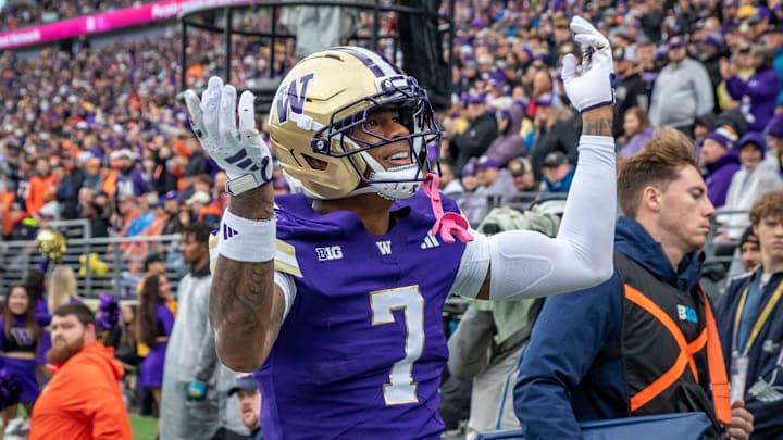 Ephesians Prysock celebrates a 42-35 victory over Illinois. 