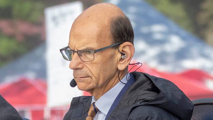 Paul Finebaum of SEC Nation on set. Paul Finebaum of SEC Nation on set.