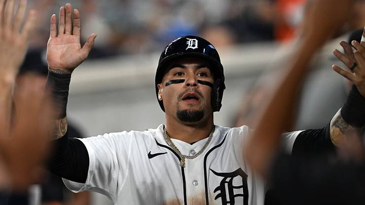 Detroit Tigers left fielder Javier Baez (28) celebrates in the dugout. Credit: Lon Horwedel-Imagn Images Detroit Tigers left fielder Javier Baez (28) celebrates in the dugout. Credit: Lon Horwedel-Imagn Images