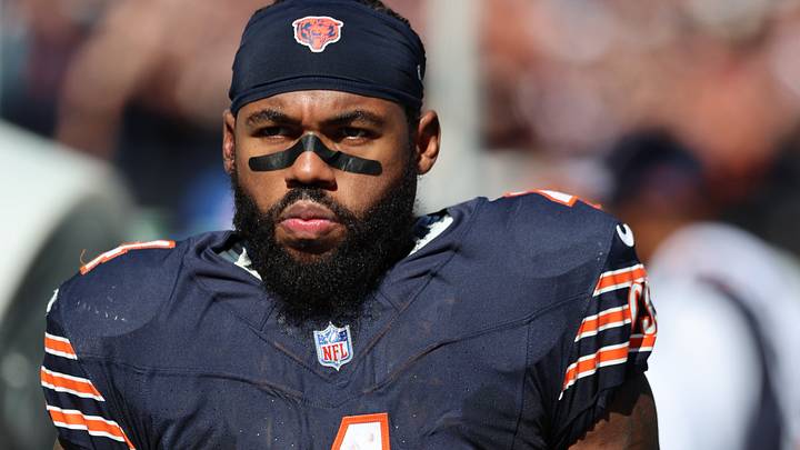 Oct 4, 2026; Chicago, Illinois, USA;  Chicago Bears running back D'Andre Swift (4) 