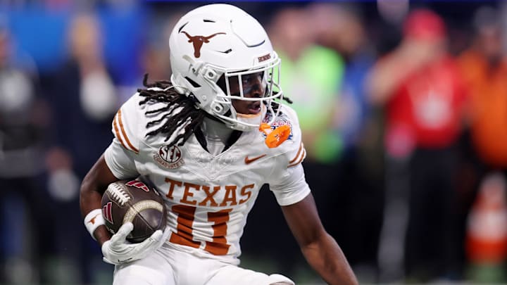 Jan 1, 2025; Atlanta, GA, USA; Texas Longhorns wide receiver Silas Bolden (11) returns a punt during the first half of the Peach Bowl at Mercedes-Benz Stadium. Mandatory Credit: Brett Davis-Imagn Images Jan 1, 2025; Atlanta, GA, USA; Texas Longhorns wide receiver Silas Bolden (11) returns a punt during the first half of the Peach Bowl at Mercedes-Benz Stadium. Mandatory Credit: Brett Davis-Imagn Images