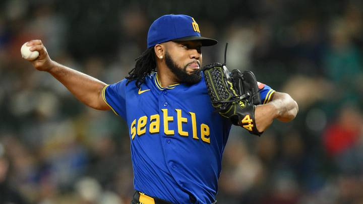 Sep 3, 2026; Seattle, Washington, USA; Seattle Mariners relief pitcher Eduard Bazardo (83) pitches to the against the Athletics during the eighth inning at T-Mobile Park. Mandatory Credit: Steven Bisig-Imagn Images Sep 3, 2026; Seattle, Washington, USA; Seattle Mariners relief pitcher Eduard Bazardo (83) pitches to the against the Athletics during the eighth inning at T-Mobile Park. Mandatory Credit: Steven Bisig-Imagn Images