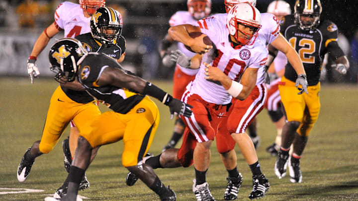 Oct 8, 2009; Columbia, MO, USA; Nebraska Cornhuskers running back Roy Helu Jr. runs in for a touchdown in the fourth quarter as the Cornhuskers defeated the Missouri Tigers 27-12 at Memorial Stadium. Mandatory Credit: Denny Medley-Imagn Images