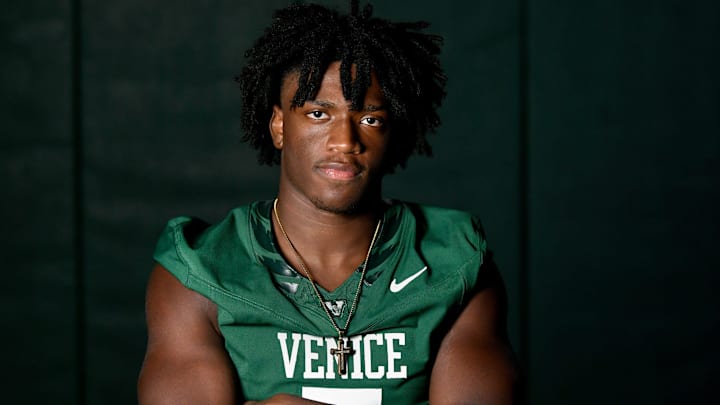 Venice High School, JR. #5 Asharri Charles, DE 6’4 235, 4 star, Multiple offers FSU, MIAMI, UF to name a few. Asharri is an elite pass rusher that plays with an extremely high motor. Every team that Venice lines up against will have to game plan against Charles and adjust their protections and blocking schemes. Venice High School, JR. #5 Asharri Charles, DE 6’4 235, 4 star, Multiple offers FSU, MIAMI, UF to name a few. Asharri is an elite pass rusher that plays with an extremely high motor. Every team that Venice lines up against will have to game plan against Charles and adjust their protections and blocking schemes.