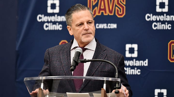 May 21, 2019; Cleveland, OH, USA; Cleveland Cavaliers owner Dan Gilbert speaks at a press conference introducing John Beilein as the head coach of the team at Cleveland Clinic Courts. Mandatory Credit: Ken Blaze-Imagn Images May 21, 2019; Cleveland, OH, USA; Cleveland Cavaliers owner Dan Gilbert speaks at a press conference introducing John Beilein as the head coach of the team at Cleveland Clinic Courts. Mandatory Credit: Ken Blaze-Imagn Images