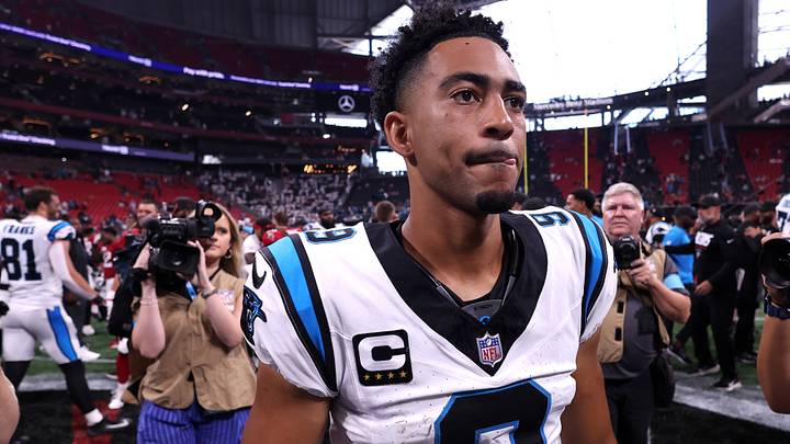 Carolina Panthers quarterback Bryce Young (9) looks on after the game against the Atlanta Falcons at Mercedes-Benz Stadium. Mandatory Credit: Brett Davis-Imagn Images Carolina Panthers quarterback Bryce Young (9) looks on after the game against the Atlanta Falcons at Mercedes-Benz Stadium. Mandatory Credit: Brett Davis-Imagn Images