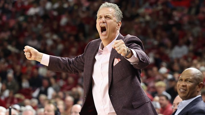 Arkansas Razorbacks head coach John Calipari during the first half against the Ole Miss Rebels at Bud Walton Arena. 