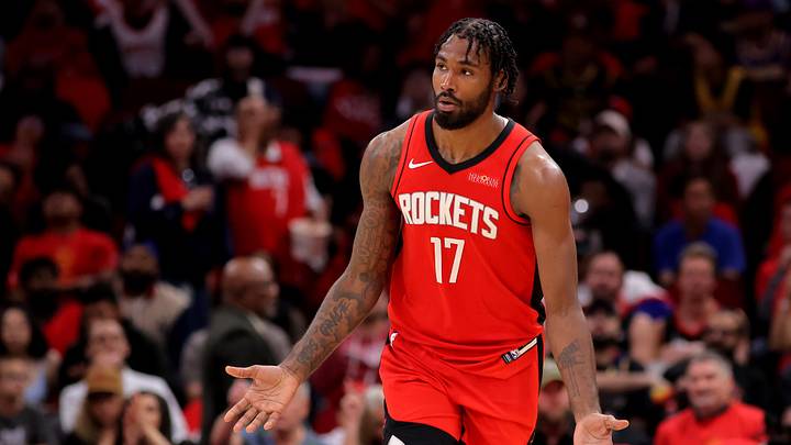 May 1, 2026; Houston, Texas, USA; Houston Rockets forward Tari Eason (17) reacts after a made basket against the Los Angeles Lakers during the third quarter of game six of the first round of the 2026 NBA Playoffs at Toyota Center. Mandatory Credit: Erik Williams-Imagn Images May 1, 2026; Houston, Texas, USA; Houston Rockets forward Tari Eason (17) reacts after a made basket against the Los Angeles Lakers during the third quarter of game six of the first round of the 2026 NBA Playoffs at Toyota Center. Mandatory Credit: Erik Williams-Imagn Images
