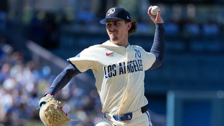 Aug 15, 2026; Los Angeles, California, USA; Los Angeles Dodgers pitcher Justin Wrobleski (70) throws a pitch against the Milwaukee Brewers during the first inning at Dodger Stadium. Mandatory Credit: Kirby Lee-Imagn Images Aug 15, 2026; Los Angeles, California, USA; Los Angeles Dodgers pitcher Justin Wrobleski (70) throws a pitch against the Milwaukee Brewers during the first inning at Dodger Stadium. Mandatory Credit: Kirby Lee-Imagn Images