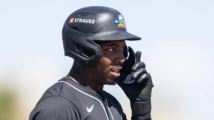 Mar 10, 2026; Phoenix, Arizona, USA; Arizona Diamondbacks designated hitter LuJames Groover against the Los Angeles Dodgers during a spring training game at Camelback Ranch-Glendale. Mandatory Credit: Mark J. Rebilas-Imagn Images