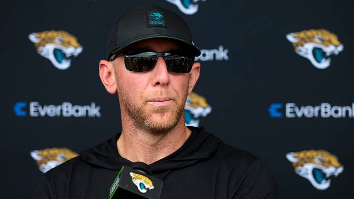 Aug 3, 2026; Jacksonville, FL, USA; Jacksonville Jaguars head coach Liam Coen talks to media after training camp at Miller Electric Center. Mandatory Credit: Nathan Ray Seebeck-Imagn Images Aug 3, 2026; Jacksonville, FL, USA; Jacksonville Jaguars head coach Liam Coen talks to media after training camp at Miller Electric Center. Mandatory Credit: Nathan Ray Seebeck-Imagn Images
