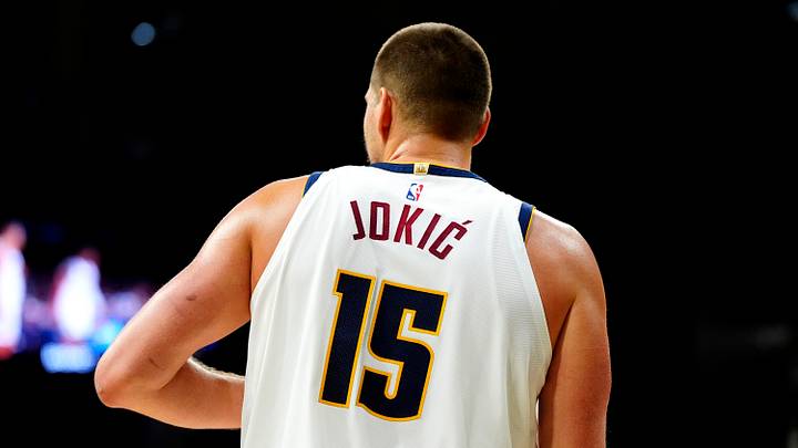 Oct 4, 2026; Boulder, Colorado, USA; General view of Denver Nuggets center Nikola Jokic (15) during the first half against the Utah Jazz at CU Events Center. Mandatory Credit: Ron Chenoy-Imagn Images Oct 4, 2026; Boulder, Colorado, USA; General view of Denver Nuggets center Nikola Jokic (15) during the first half against the Utah Jazz at CU Events Center. Mandatory Credit: Ron Chenoy-Imagn Images