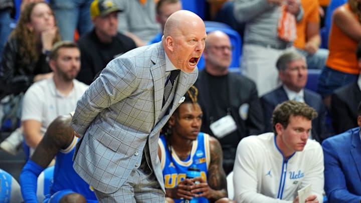 Mar 22, 2025; Lexington, KY, USA; UCLA Bruins head coach Mick Cronin reads during the second half against the Tennessee Volunteers in the second round of the NCAA Tournament at Rupp Arena. Mandatory Credit: Aaron Doster-Imagn Images Mar 22, 2025; Lexington, KY, USA; UCLA Bruins head coach Mick Cronin reads during the second half against the Tennessee Volunteers in the second round of the NCAA Tournament at Rupp Arena. Mandatory Credit: Aaron Doster-Imagn Images