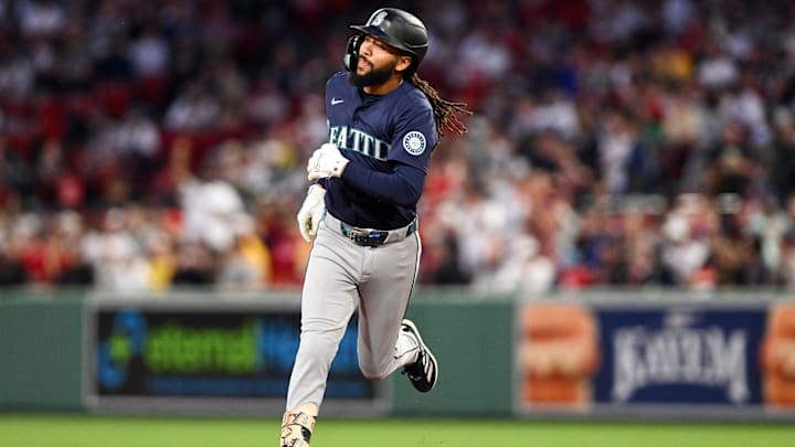 Seattle Mariners shortstop J.P. Crawford runs after hitting a home run against the Boston Red Sox on April 23 at Fenway Park. Seattle Mariners shortstop J.P. Crawford runs after hitting a home run against the Boston Red Sox on April 23 at Fenway Park.
