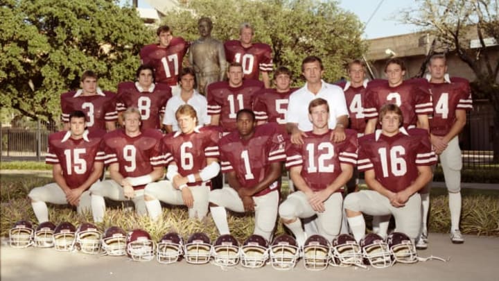 Former Texas A&M Aggies coach Jackie Sherrill stands outside Kyle Field with the 12th Man Kickoff Team. Former Texas A&M Aggies coach Jackie Sherrill stands outside Kyle Field with the 12th Man Kickoff Team.