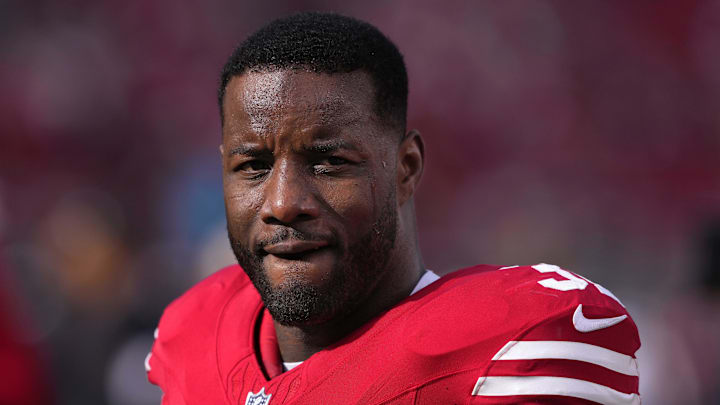 Dec 10, 2023; Santa Clara, California, USA; San Francisco 49ers safety Tashaun Gipson Sr. (31) before the game against the Seattle Seahawks at Levi's Stadium. Mandatory Credit: Darren Yamashita-Imagn Images