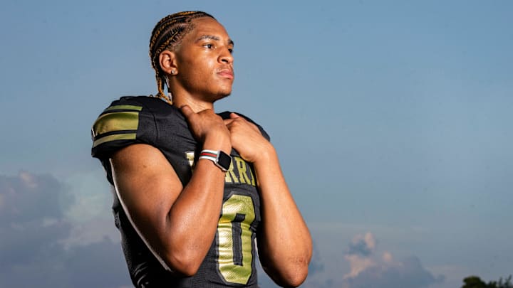 Warren Central’s Kaleb Elkins poses for a photo Thursday, July 24, 2025, at Decatur Central High School in Indianapolis.