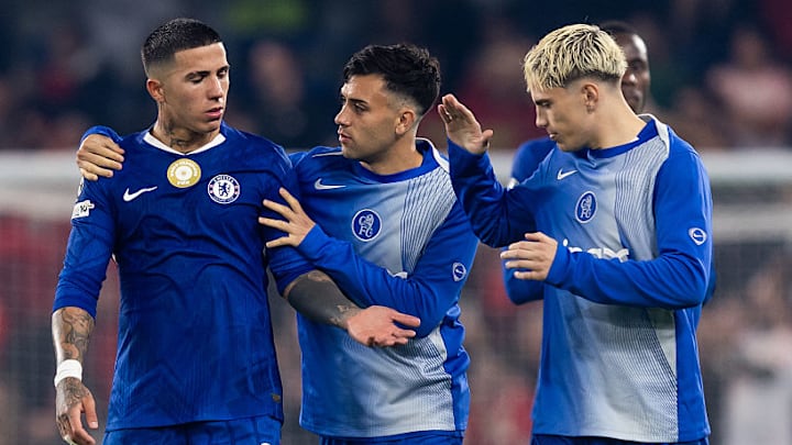 Enzo Fernández (left) is the latest Chelsea injury concern.