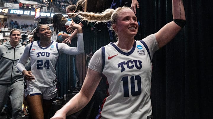 Hailey Van Lith led TCU to the Elite Eight with a victory over Notre Dame on Saturday in the NCAA Women's Tournament.