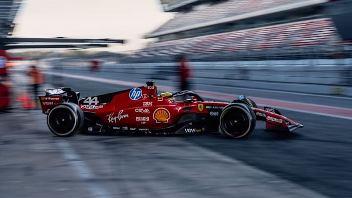 Lewis Hamilton Ferrari TPC Test in Barcelona Lewis Hamilton Ferrari TPC Test in Barcelona