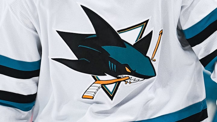 San Jose Sharks white jersey.