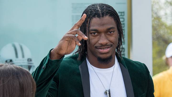 Aug 31, 2014; Waco, TX, USA; Baylor Bears former quarterback Robert Griffin III is honored before the game against the Southern Methodist Mustangs at McLane Stadium. Aug 31, 2014; Waco, TX, USA; Baylor Bears former quarterback Robert Griffin III is honored before the game against the Southern Methodist Mustangs at McLane Stadium.