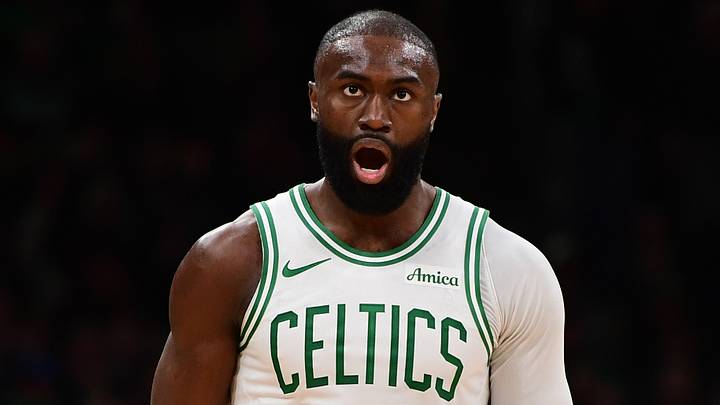 Feb 27, 2026; Boston, Massachusetts, USA; Boston Celtics guard Jaylen Brown (7) reacts after making a during the first half against the Brooklyn Nets at TD Garden. Mandatory Credit: Bob DeChiara-Imagn Images Feb 27, 2026; Boston, Massachusetts, USA; Boston Celtics guard Jaylen Brown (7) reacts after making a during the first half against the Brooklyn Nets at TD Garden. Mandatory Credit: Bob DeChiara-Imagn Images
