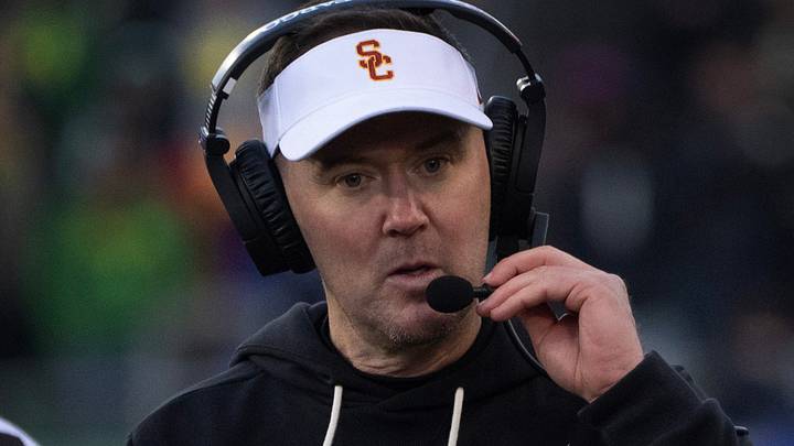Southern California coach Lincoln Riley looks for answers against Oregon during the second half touchdown Nov. 22, 2025. Southern California coach Lincoln Riley looks for answers against Oregon during the second half touchdown Nov. 22, 2025.