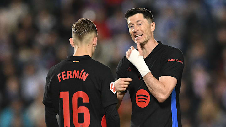 F. Lopez et R. Lewandowski - FC Barcelone