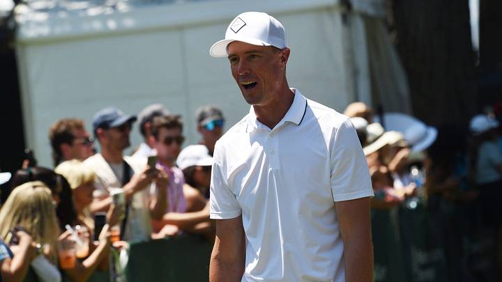 Matt Ryan at the American Century Celebrity Golf Championship at Edgewood Tahoe on July 11, 2025. Matt Ryan at the American Century Celebrity Golf Championship at Edgewood Tahoe on July 11, 2025.