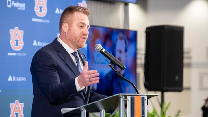 Alex Golesh was announced as Auburn's new head coach on Sunday.