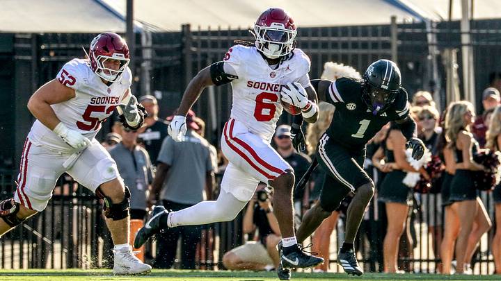 Oklahoma running back Tory Blaylock breaks free against Mississippi State. Oklahoma running back Tory Blaylock breaks free against Mississippi State.