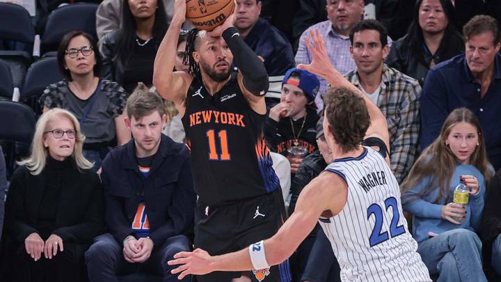 Oct 25, 2026; New York, New York, USA; New York Knicks guard Jalen Brunson (11) takes a three point shot past Orlando Magic forward Franz Wagner (22) in the first quarter at Madison Square Garden. Mandatory Credit: Wendell Cruz-Imagn Images Oct 25, 2026; New York, New York, USA; New York Knicks guard Jalen Brunson (11) takes a three point shot past Orlando Magic forward Franz Wagner (22) in the first quarter at Madison Square Garden. Mandatory Credit: Wendell Cruz-Imagn Images