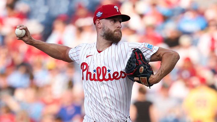 Jul 1, 2026; Philadelphia, Pennsylvania, USA; Philadelphia Phillies pitcher Zack Wheeler (45) throws a pitch during the second inning against the Pittsburgh Pirates at Citizens Bank Park. Jul 1, 2026; Philadelphia, Pennsylvania, USA; Philadelphia Phillies pitcher Zack Wheeler (45) throws a pitch during the second inning against the Pittsburgh Pirates at Citizens Bank Park.