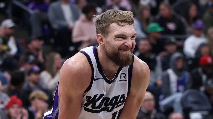 Oct 29, 2024; Salt Lake City, Utah, USA; Sacramento Kings forward Domantas Sabonis (11) reacts to being called for a foul against the Utah Jazz during the third quarter at Delta Center. Mandatory Credit: Rob Gray-Imagn Images Oct 29, 2024; Salt Lake City, Utah, USA; Sacramento Kings forward Domantas Sabonis (11) reacts to being called for a foul against the Utah Jazz during the third quarter at Delta Center. Mandatory Credit: Rob Gray-Imagn Images