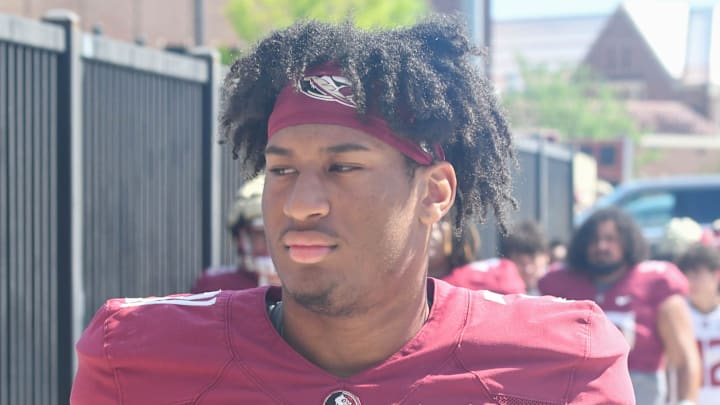 Florida State football and coaches players arrive for the 10th FSU spring football practice of the 2023 season on Tuesday, April 4, 2023.

Demarco Ward 1 Of 1