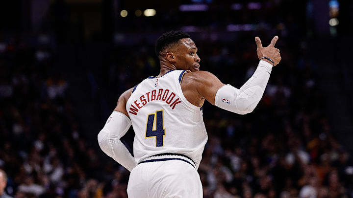 Denver Nuggets guard Russell Westbrook (4) against the Phoenix Suns at Ball Arena. 