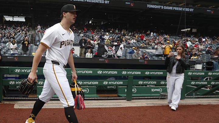 May 11, 2024; Pittsburgh, Pennsylvania, USA;  Pittsburgh Pirates starting pitcher Paul Skenes (30)