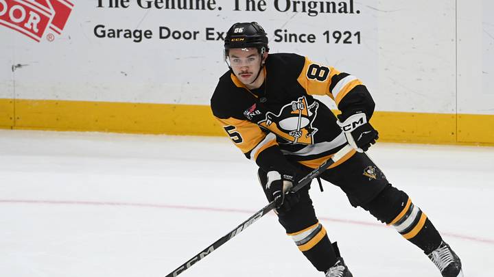 Apr 11, 2026; Pittsburgh, Pennsylvania, USA; Pittsburgh Penguins right wing Avery Hayes (85) moves the puck against the Washington Capitals at PPG Paints Arena. Mandatory Credit: Philip G. Pavely-Imagn Images Apr 11, 2026; Pittsburgh, Pennsylvania, USA; Pittsburgh Penguins right wing Avery Hayes (85) moves the puck against the Washington Capitals at PPG Paints Arena. Mandatory Credit: Philip G. Pavely-Imagn Images