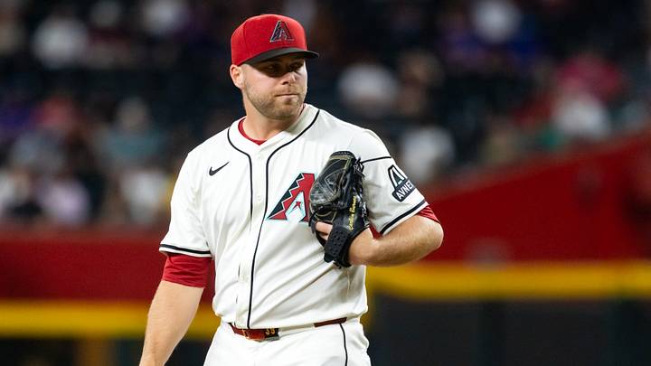 May 27, 2025; Phoenix, Arizona, USA; Arizona Diamondbacks pitcher Corbin Burnes against the Pittsburgh Pirates at Chase Field. Mandatory Credit: Mark J. Rebilas-Imagn Images