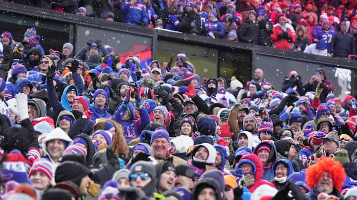 Bills fans cheer loudly after the Bills made their second interception on the Bengals of the game during second half action at Highmark Stadium in Orchard Park on Dec. 7, 2025. Bills fans cheer loudly after the Bills made their second interception on the Bengals of the game during second half action at Highmark Stadium in Orchard Park on Dec. 7, 2025.