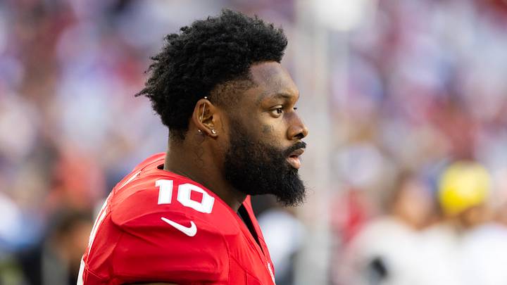 Dec 7, 2025; Glendale, Arizona, USA; Arizona Cardinals linebacker Josh Sweat (10) against the Los Angeles Rams at State Farm Stadium. Mandatory Credit: Mark J. Rebilas-Imagn Images Dec 7, 2025; Glendale, Arizona, USA; Arizona Cardinals linebacker Josh Sweat (10) against the Los Angeles Rams at State Farm Stadium. Mandatory Credit: Mark J. Rebilas-Imagn Images