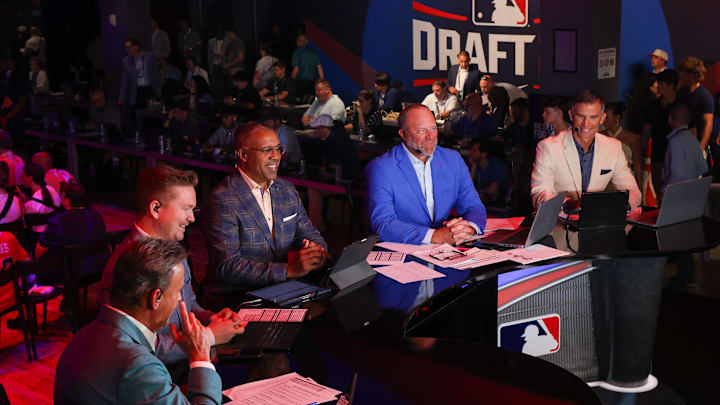 Jul 13, 2025; Atlanta, GA, USA; ESPN analysts report at the MLB Draft at The Coca-Cola Roxy. Mandatory Credit: Brett Davis-Imagn Images Jul 13, 2025; Atlanta, GA, USA; ESPN analysts report at the MLB Draft at The Coca-Cola Roxy. Mandatory Credit: Brett Davis-Imagn Images