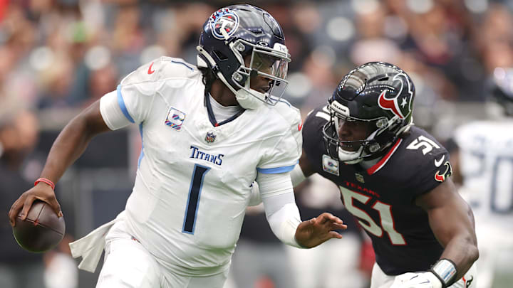 Will Anderson Jr. and the Houston Texans defense got after Tennessee Titans rookie quarterback Cam Ward the last time these two teams played back in Week 4 Will Anderson Jr. and the Houston Texans defense got after Tennessee Titans rookie quarterback Cam Ward the last time these two teams played back in Week 4