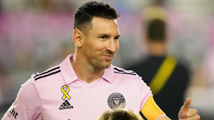 Inter Miami forward Lionel Messi before Wednesday’s match against Toronto FC. He started the match but left with ‘muscle fatigue’ in the 37th minute.