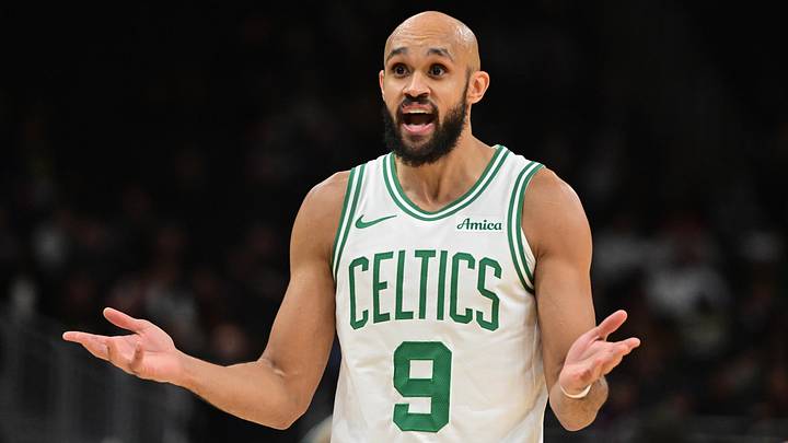 Boston Celtics guard Derrick White. Boston Celtics guard Derrick White.