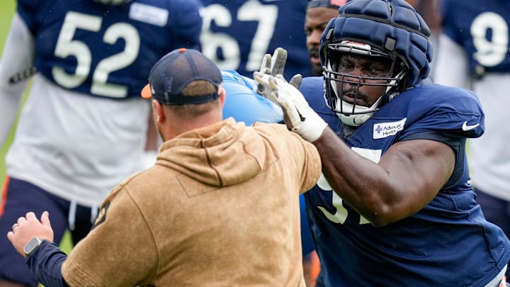 Defensive tackle Andrew Billings goes through work at Halas Hall earlier this season. Billings missed Thursday's practice with a knee injury. Defensive tackle Andrew Billings goes through work at Halas Hall earlier this season. Billings missed Thursday's practice with a knee injury.