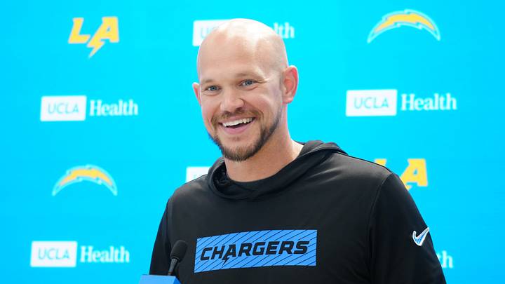 Jun 17, 2026; El Segundo, CA, USA; Los Angeles Chargers defensive coordinator Chris O'Leary at press conference during minicamp at The Bolt. Mandatory Credit: Kirby Lee-Imagn Images